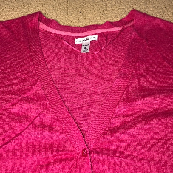 Croft and Barrow sh/sleeve Pink cardigan 2X - Picture 3 of 3